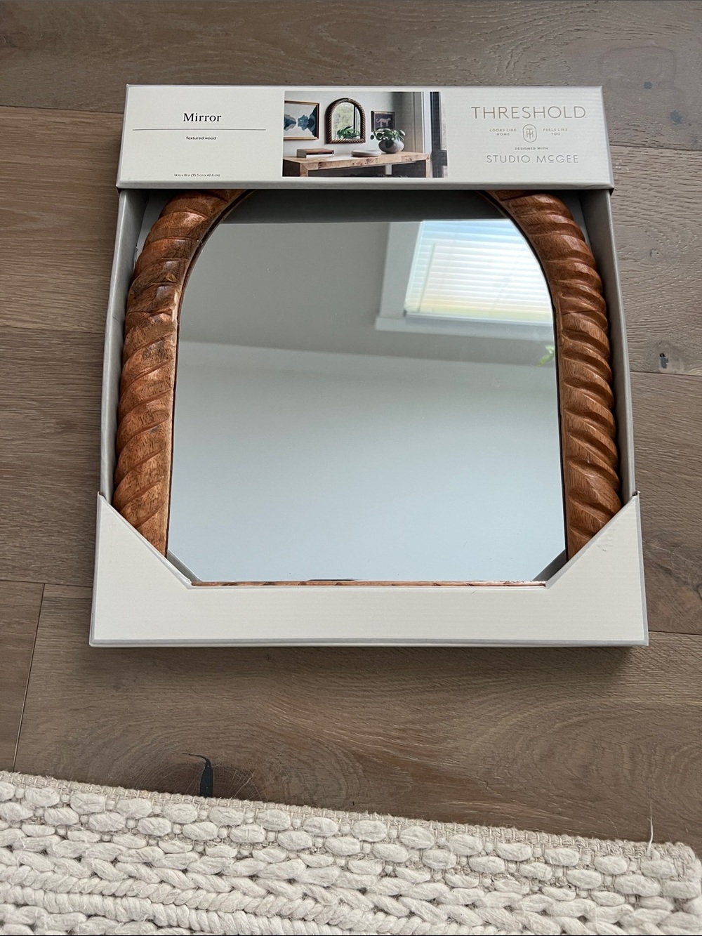 Studio McGee Wood Twisted Arch Wall Mirror